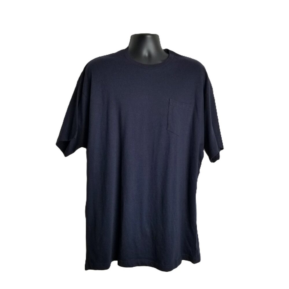 Navy Pocket T Shirt Men's 2XL Cotton Crew Neck Workwear Basic NWT Old Mill